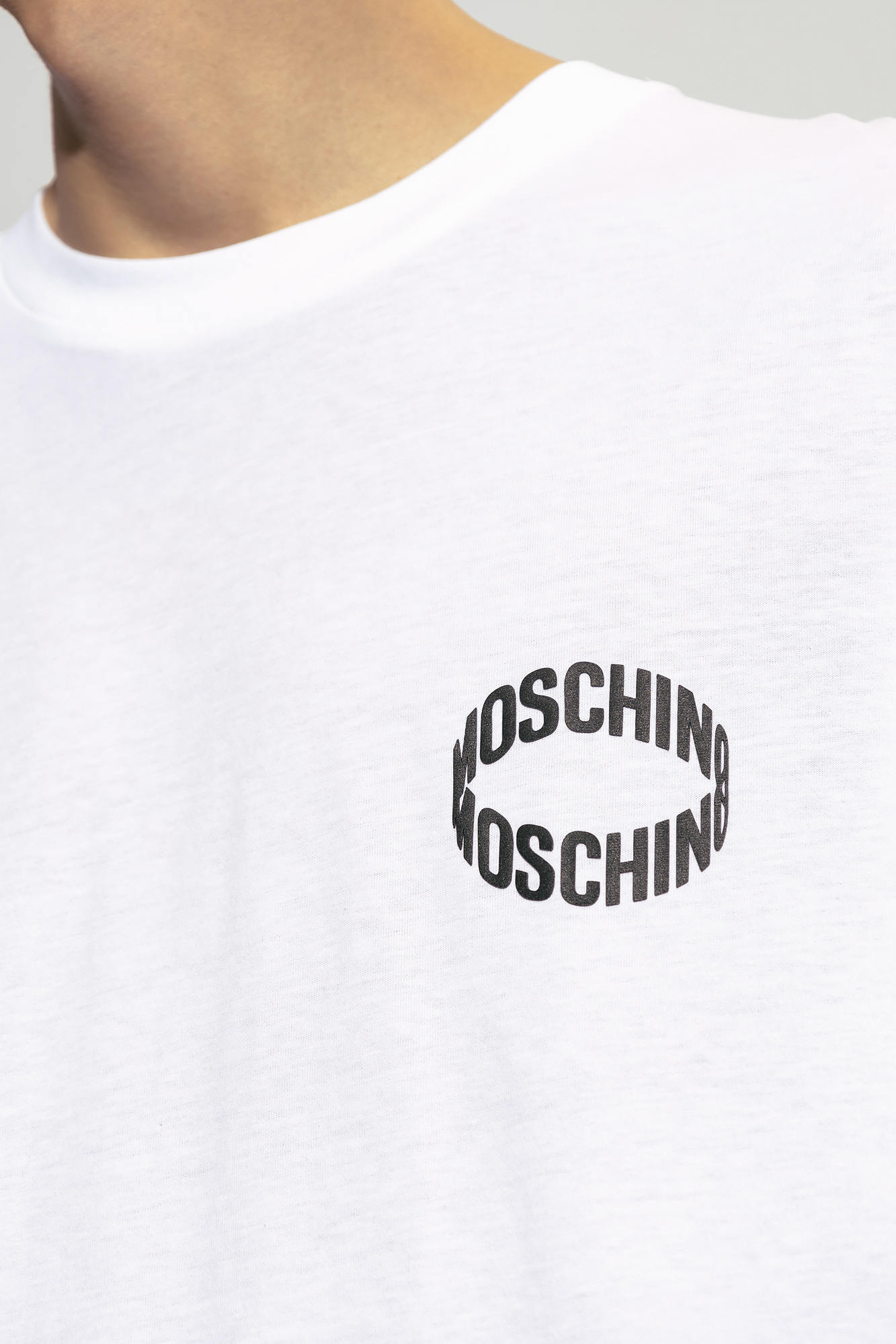 White T - shirt with logo Moschino - belts clothing Tech -  SchaferandweinerShops Germany